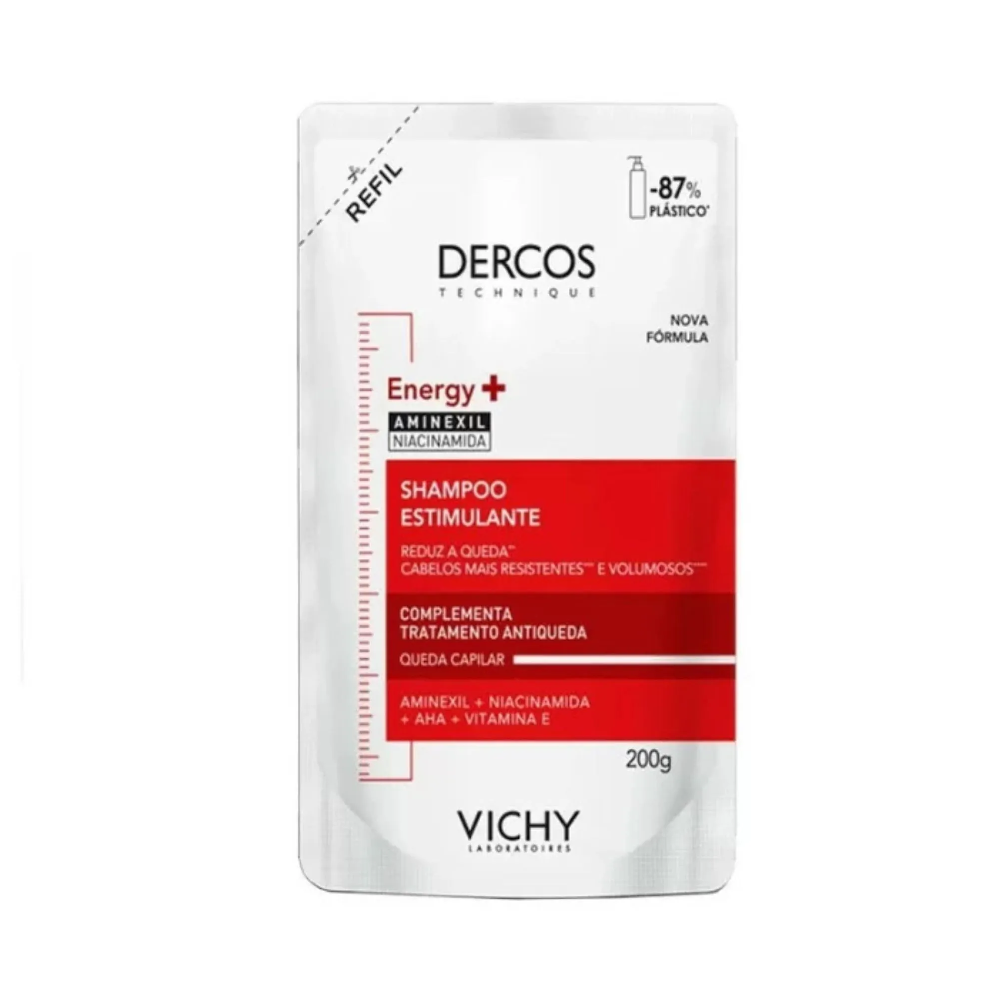 Refil Shampoo Vichy Dercos Energy+ Estimulante Antiqueda 200g