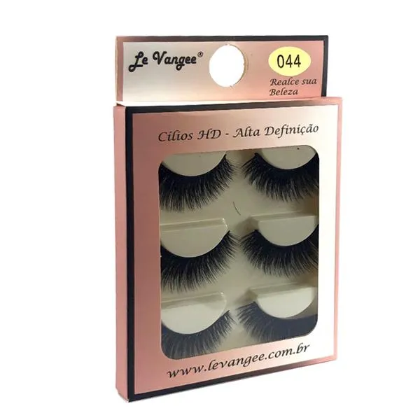 Caixa 03 Pares de Cílios Postiços HD Alta Definição 044 Le Vangee
