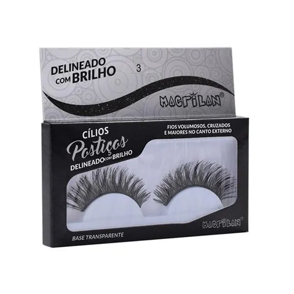 CL6-3 – Cílios Postiços Volumosos com Delineado, Fios Cruzados e Maiores no Canto Externo – Macrilan