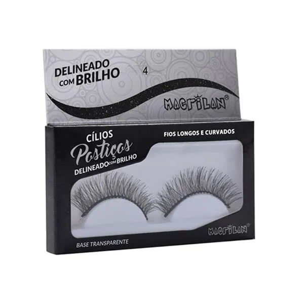 CL6-4 – Cílios Postiços com Delineado, Fios Longos e Curvados – Macrilan