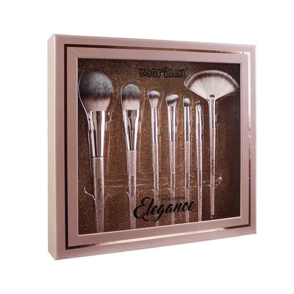 Kit com 7 Pincéis Profissionais Elegance Macrilan