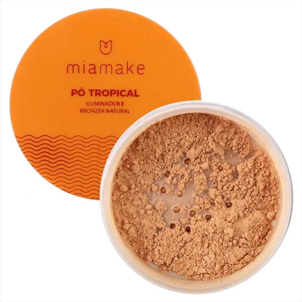 Pó Tropical Iluminador e Bronzer Natural Mia Make