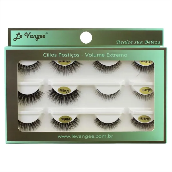 Caixa c/ 06 Pares de Cílios Postiços Volume Extremo Le Vangee