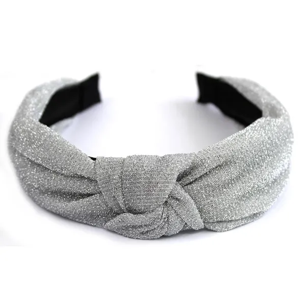 Tiara Turbante com Nó Shimmer Prata