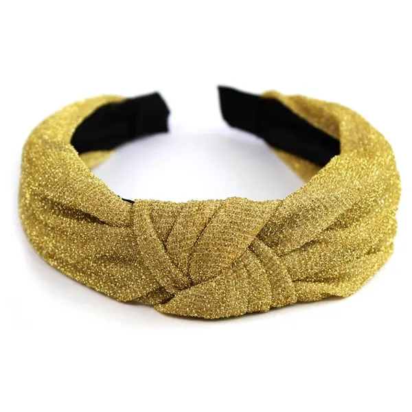 Tiara Turbante com Nó Shimmer Dourado