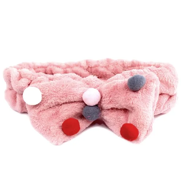 Faixa para Maquiagem Laço com Frufru Rosê