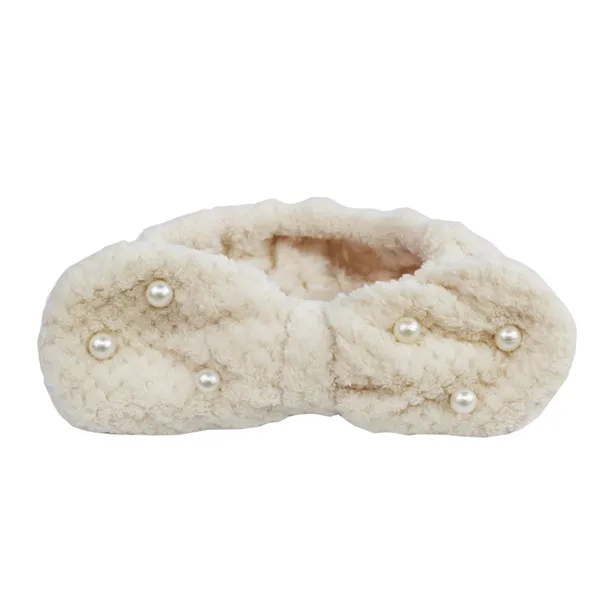 Faixa para Maquiagem Laço com Pérolas Off