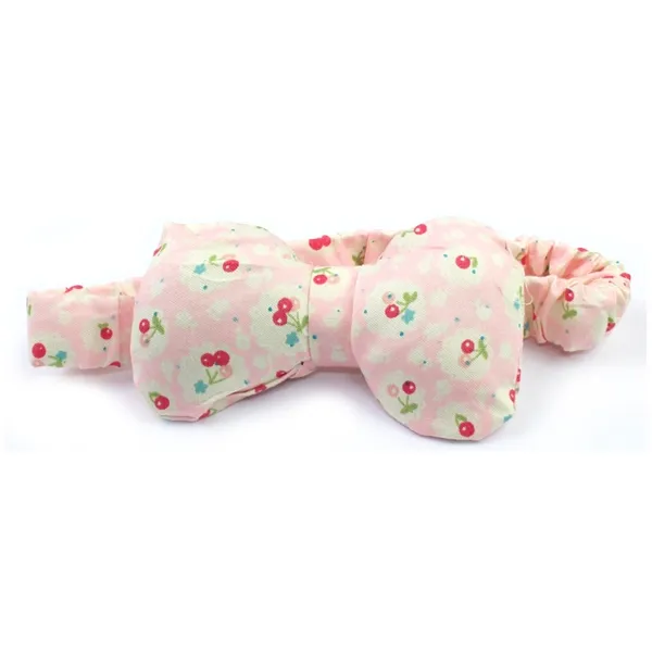 Faixa para Maquiagem Tecido com Laço Cerejinha Rosa Claro