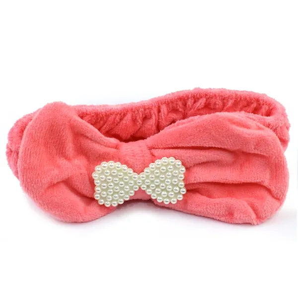 Faixa para Maquiagem com Laço Pérola Goiaba