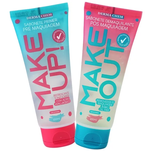 Kit com 2 Sabonetes - Pré e Pós Maquiagem Dermachem