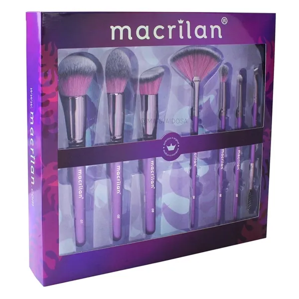 Kit com 7 Pincéis Profissionais Violet Macrilan