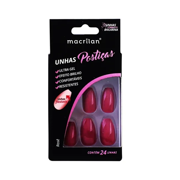 Unhas Postiças Rosê Bailarina Macrilan