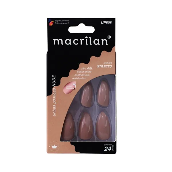 Unhas Postiças Nude Stiletto Macrilan