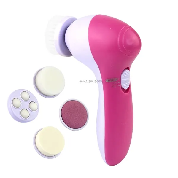 Escova Eletrica Facial Massageadora Esfoliante 5x1