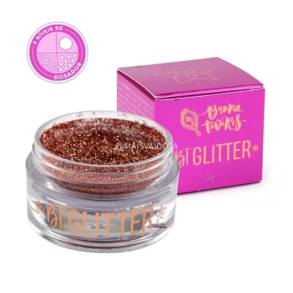 BT Glitter Rose Gold Coleção Melrose Linha Bruna Tavares