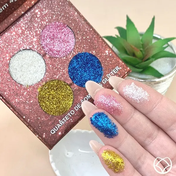 Quarteto de Sombras Glitter Ludurana