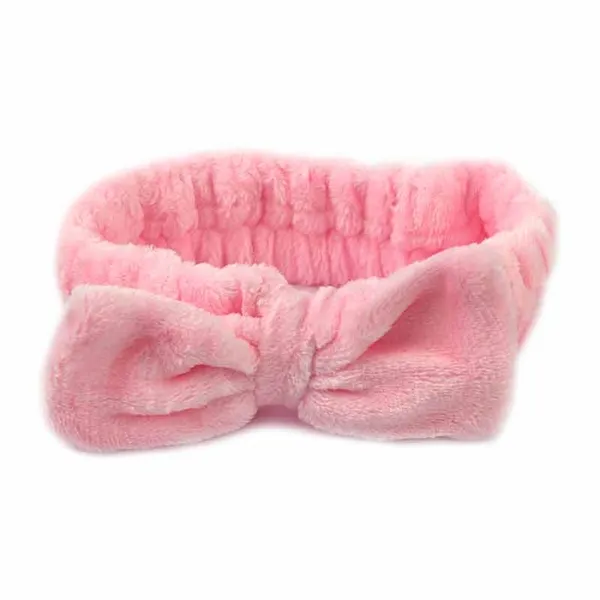 Faixa para Maquiagem Laço Rosa Bebê