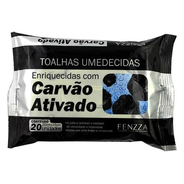 Toalhas Umedecidas De Limpeza Facial Carvão Ativado Fenzza