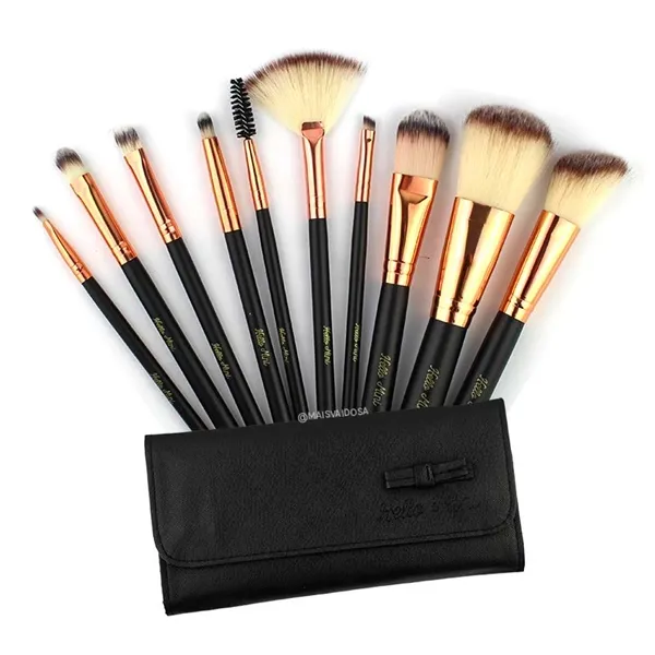 Kit com 10 Pincéis Preto Hello Mini