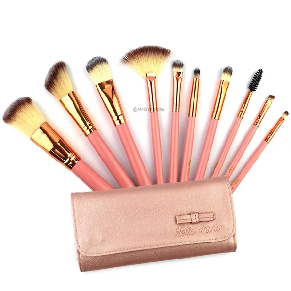 Kit com 10 Pincéis Rosê Hello Mini