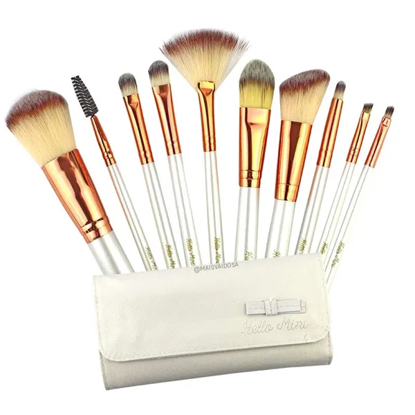 Kit com 10 Pincéis Branco Hello Mini