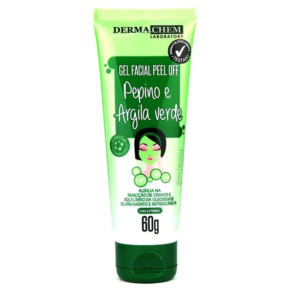 Gel Facial Peel Off Pepino e Argila Verde Dermachem