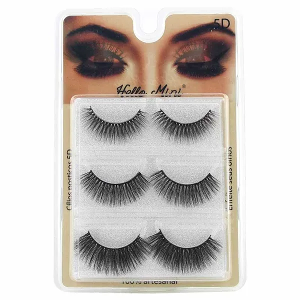 Caixa 03 Pares de Cílios Postiços 5D Hello Mini