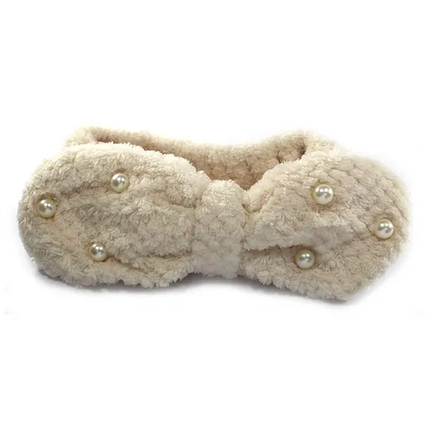 Faixa para Maquiagem Laço com Pérolas Off White