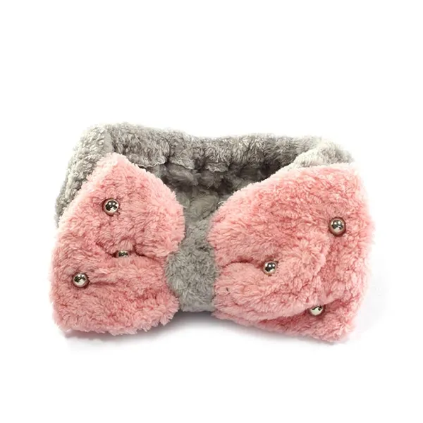 Faixa para Maquiagem Laço Duo Cinza/Rosê