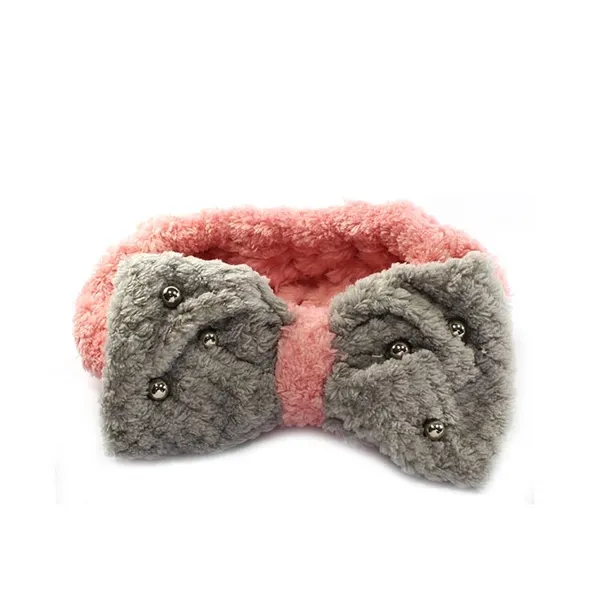 Faixa para Maquiagem Laço Duo Rosa/Cinza