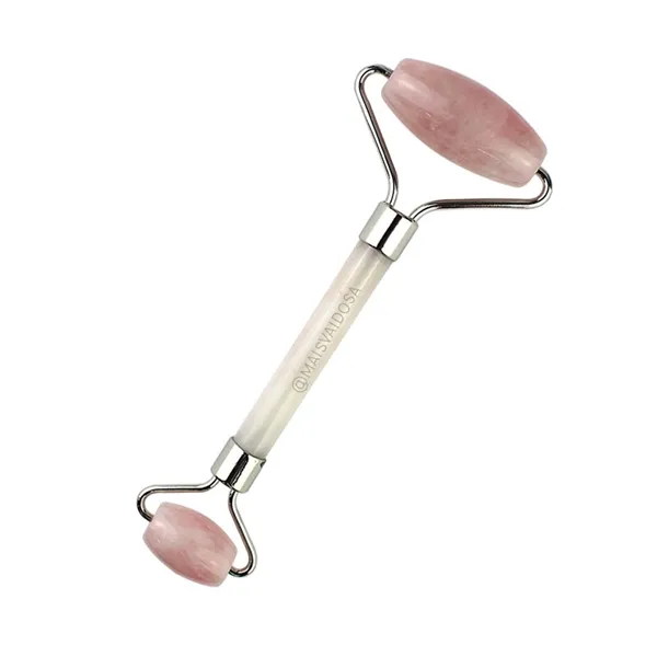 Rolo Massageador Pedra Natural Anti Rugas e Massagem Facial Rosa