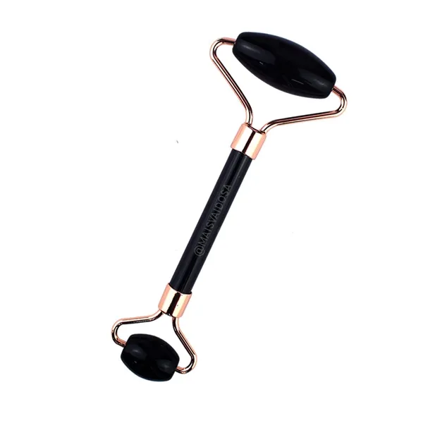 Rolo Massageador Pedra Natural Anti Rugas e Massagem Facial Preto