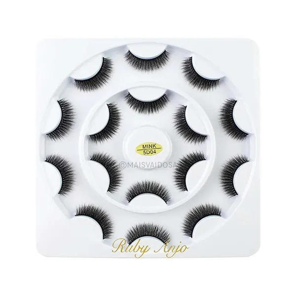 Kit 8 Pares de Cílios Postiços Ruby Anjo Mink 5D04