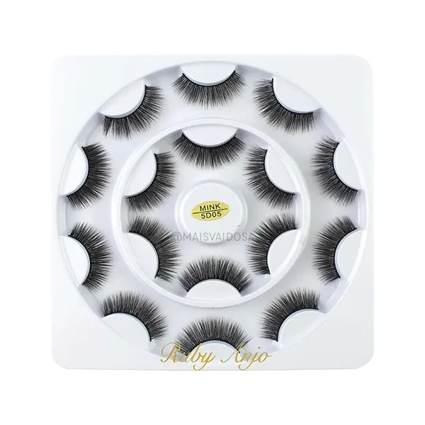 Kit 8 Pares de Cílios Postiços Ruby Anjo Mink 5D05