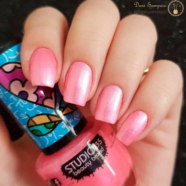 Esmalte Studio 35 Coleção Romero Britto Vegano #rosadomeucoração