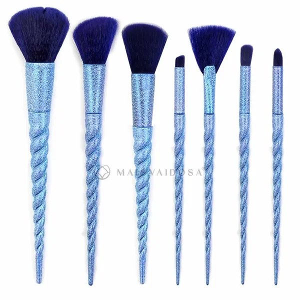 Kit com 07 Pincéis para Maquiagem Unicórnio Ruby Anjo