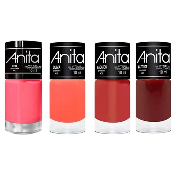 Kit c/4 Esmaltes Anita Clássicos