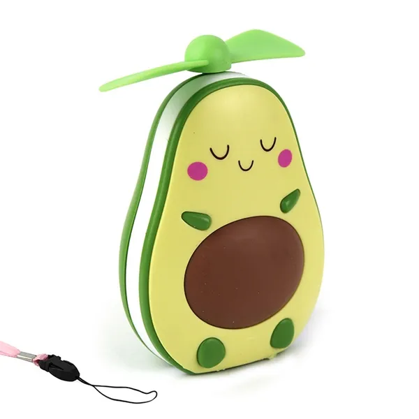 Mini Ventilador Led Abacate Usb Portátil De Mão