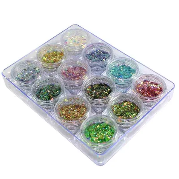 Kit c/ 12 Glitters para Unhas