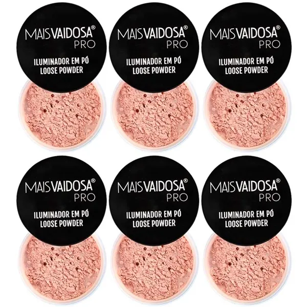 Kit com 6 unid Iluminador em Pó Loose Powder Mais Vaidosa PRO