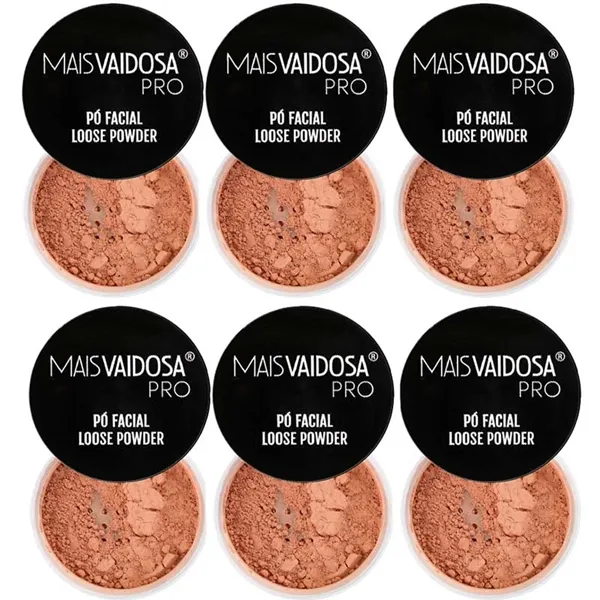 Kit com 6 unid Pó Facial Loose Powder Tropical Mais Vaidosa PRO