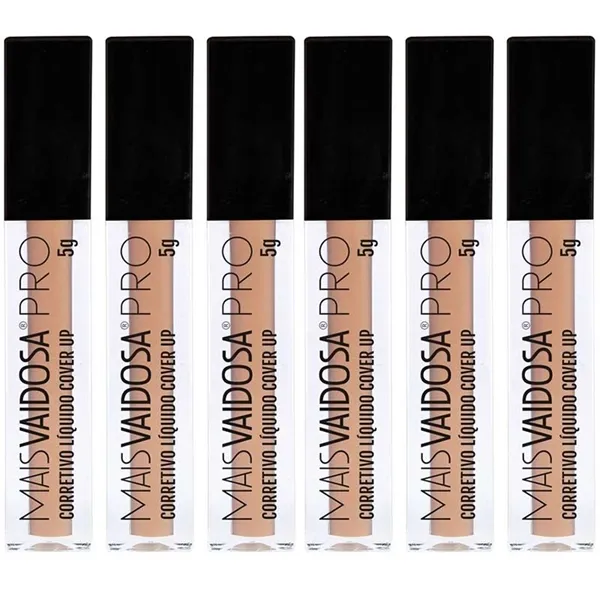 Kit com 6 unid Corretivo Líquido Cover Up Mais Vaidosa Cor 40