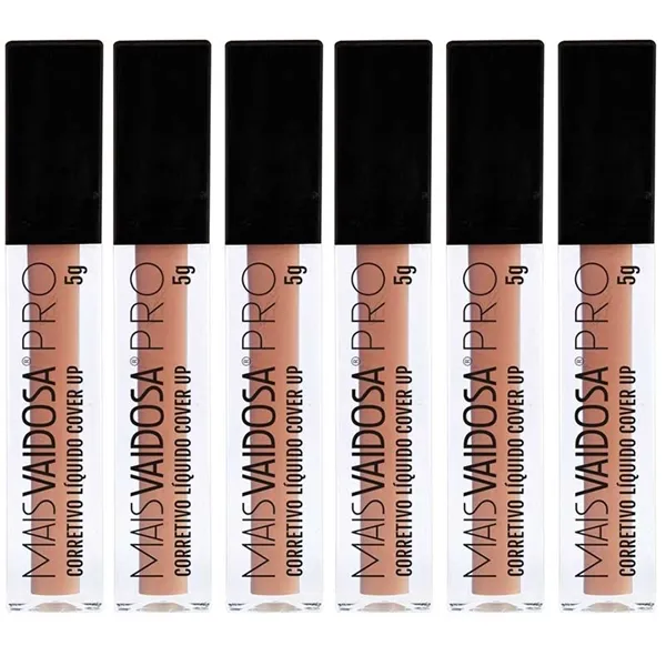 Kit com 6 unid Corretivo Líquido Cover Up Mais Vaidosa Cor 50