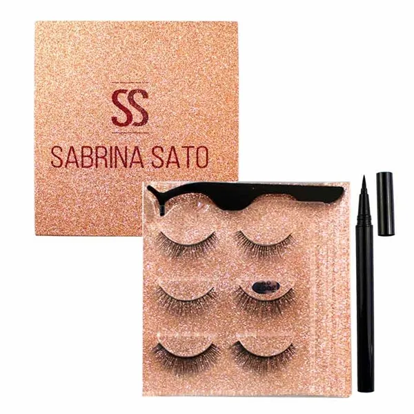 Kit 3 Pares de Cílios Postiços com Caneta Delineadora Adesiva 5DF002