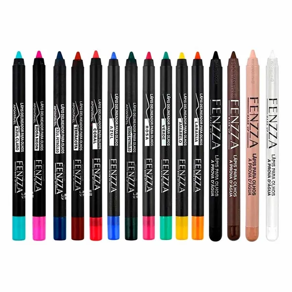 Kit com 15 Lápis Delineador para os Olhos Fenzza
