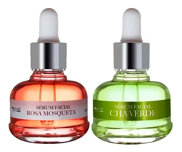 Sérum Facial Rosa Mosqueta + Chá Verde - Ácido Hialurônico