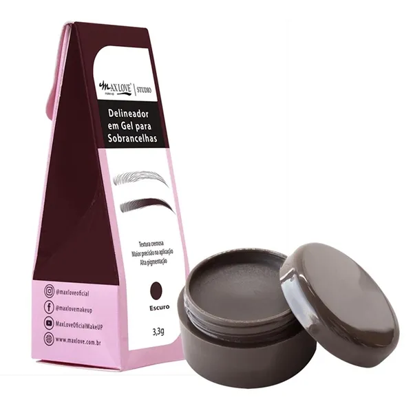 Delineador em Gel para Sobrancelhas Escuro Max Love