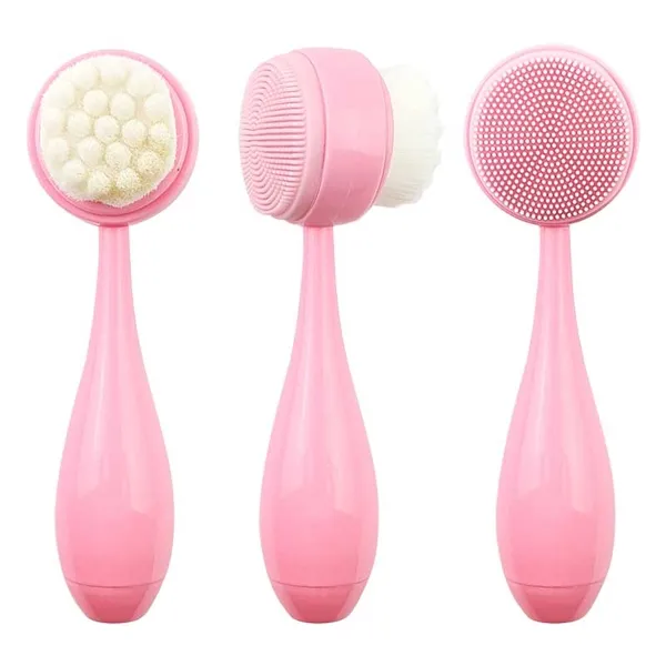 Escova Massageadora Facial de Silicone com cabo MFU
