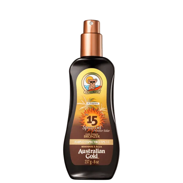 Protetor Solar FPS 15 Australian Gold Instant Bronzer Spray
