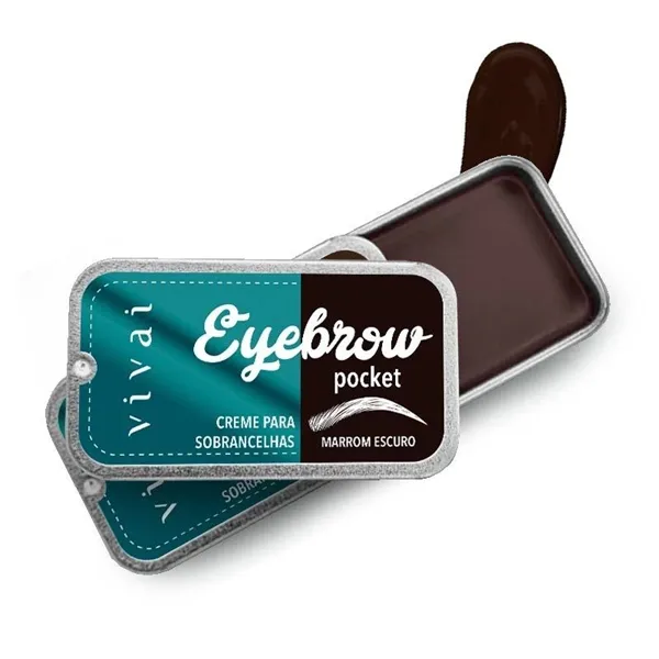 Creme para Sobrancelhas Eyebrow Pocket Vivai Marrom Escuro